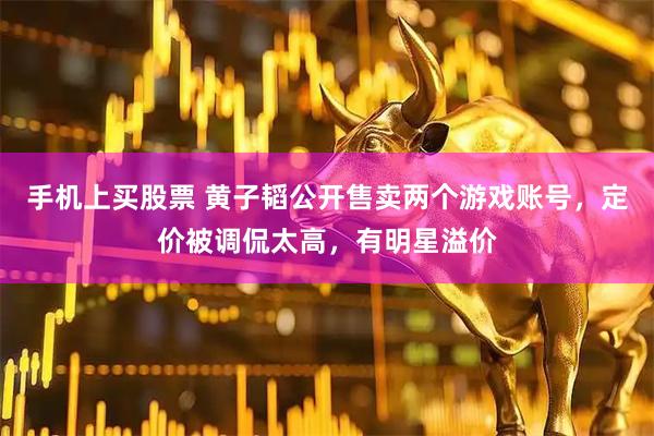 手机上买股票 黄子韬公开售卖两个游戏账号，定价被调侃太高，有明星溢价